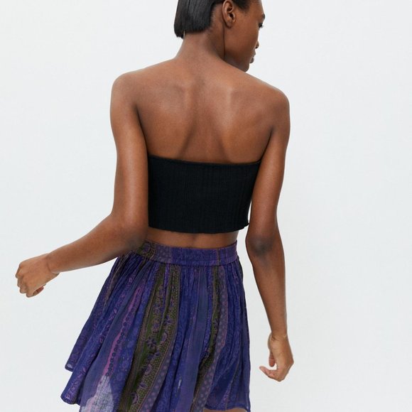 Urban Renewal Recycled Overdyed Gauze Mini Skirt Purple M/L - Picture 5 of 9